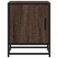Table de chevet chêne marron 40x31x50cm bois d'ingénierie métal