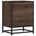 Table de chevet chêne marron 40x31x50cm bois d'ingénierie métal