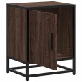 Table de chevet chêne marron 40x31x50cm bois d'ingénierie métal