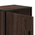 Table de chevet chêne marron 40x31x50cm bois d'ingénierie métal
