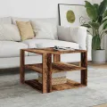 Table basse vieux bois 58x58x40 cm bois d'ingénierie