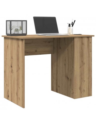 Bureau chêne artisanal 100x55x75 cm bois d'ingénierie