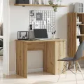 Bureau chêne artisanal 100x55x75 cm bois d'ingénierie