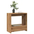 Table d'appoint chêne artisanal 50x26x50 cm bois d'ingénierie