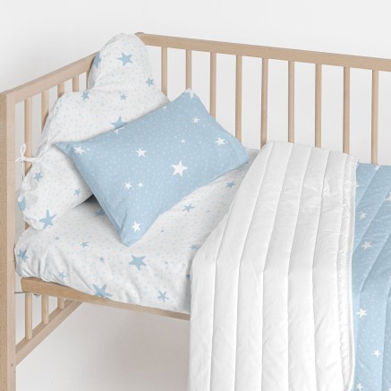 Protection du berceau HappyFriday Basic Kids Little star Bleu 60 x 40 2