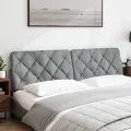 Coussin de tête de lit gris clair 180 cm tissu