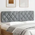 Coussin de tête de lit gris clair 180 cm tissu