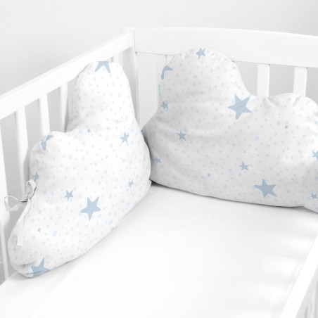 Wiegbeschermer HappyFriday Basic Kids Little star Blauw 60 x 40 cm