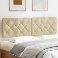 Coussin de tête de lit crème 160 cm tissu