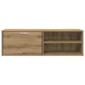 Meuble TV chêne artisanal 120x34x37 cm bois d'ingénierie