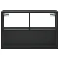 Meuble TV noir 60x31x39,5 cm bois d'ingénierie et métal