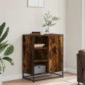 Buffet chêne fumé 62x35x76 cm bois d'ingénierie