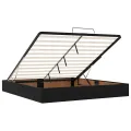  Cadre de lit ottoman avec matelas noir 180x200 cm velours