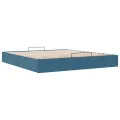  Cadre de lit ottoman sans matelas bleu foncé 180x200 cm velours
