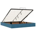  Cadre de lit ottoman sans matelas bleu foncé 180x200 cm velours