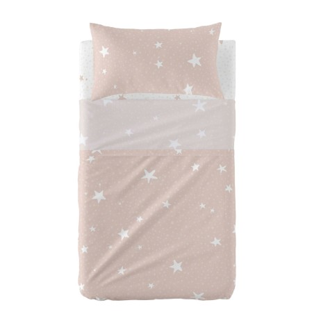 Jeu de draps HappyFriday Basic Kids Little star Rose Lit de bébé 2 P