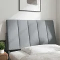 Coussin de tête de lit gris clair 80 cm tissu