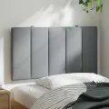 Coussin de tête de lit gris clair 80 cm tissu