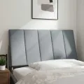 Coussin de tête de lit gris clair 100 cm tissu