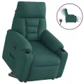 Fauteuil inclinable électrique vert foncé tissu