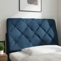 Coussin de tête de lit bleu 90 cm tissu