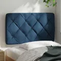 Coussin de tête de lit bleu 90 cm tissu