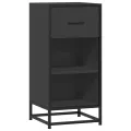 Buffet noir 35,5x35x76 cm bois d'ingénierie et métal