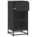 Buffet noir 35,5x35x76 cm bois d'ingénierie et métal