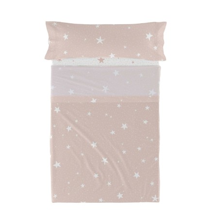 Set di Lenzuola HappyFriday Basic Kids Little star Rosa 2 Pezzi 2