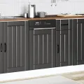 Panneau de lave-vaisselle Lucca noir bois d'ingénierie
