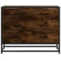 Commode chêne fumé 70x41x56 cm bois d'ingénierie