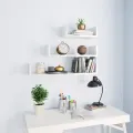 Étagères murales 3 pcs Blanc brillant Bois d'ingénierie