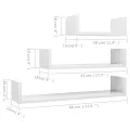 Étagères murales 3 pcs Blanc brillant Bois d'ingénierie
