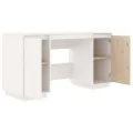Bureau blanc 140x50x75 cm bois massif de pin