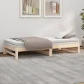 Lit coulissant sans matelas 2x(90x200) cm Bois de pin massif