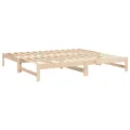 Lit coulissant sans matelas 2x(90x200) cm Bois de pin massif