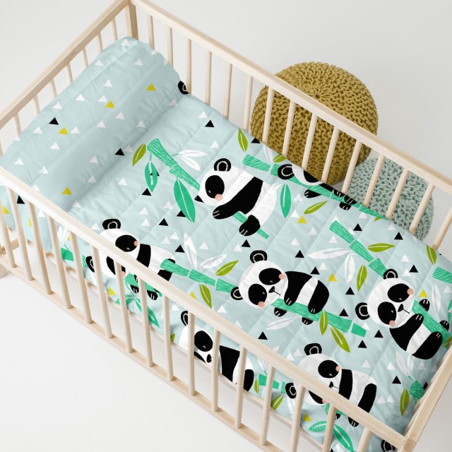 Sprei HappyFriday Moshi Moshi Blauw 100 x 130 cm Pandabeer