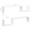 Étagères murales 2 pcs blanc 100x15x20 cm bois d'ingénierie