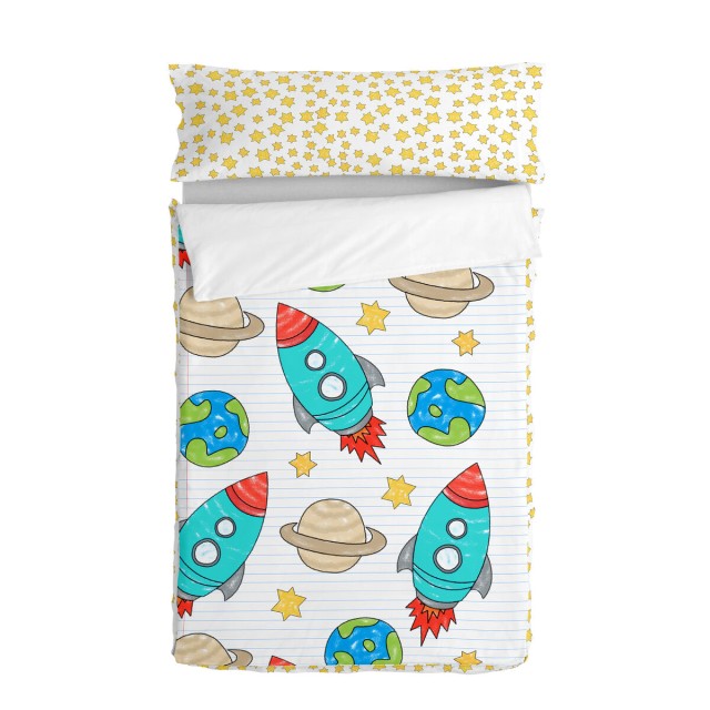 Quilt Cover without Filling HappyFriday Mr Fox Space rocket Multicolou