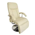 Fauteuil de massage blanc crème similicuir