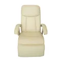 Fauteuil de massage blanc crème similicuir