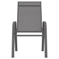 Chaises empilables de jardin lot de 4 Gris Tissu textilène