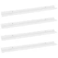 Étagères murales 4 pcs Blanc brillant 80x9x3 cm
