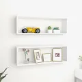 Étagères cube murales 2pcs Blanc 80x15x26,5cm bois d'ingénierie