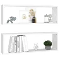 Étagères cube murales 2pcs Blanc 80x15x26,5cm bois d'ingénierie