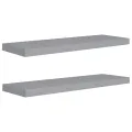 Étagères murales flottantes 2 pcs gris 80x23,5x3,8 cm MDF