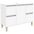 Meuble d'évier blanc 80x33x60 cm bois d'ingénierie
