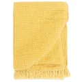 Couverture en coton 220 x 250 cm Jaune moutarde
