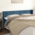 Tête de lit avec oreilles Bleu foncé 183x16x78/88 cm Velours