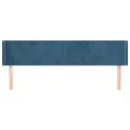 Tête de lit avec oreilles Bleu foncé 183x16x78/88 cm Velours